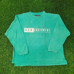 Vintage 90s B.U.M Equipment Sweatshirt L/XL 27x28 Extra Baggy Crop